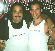 photo: James Doolin and Ron Jeremy yuk it up at domestic violence