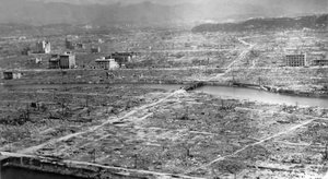 photo: an aerial view of Hiroshima, leveled