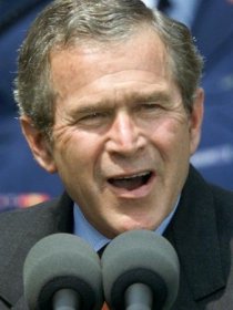 photo: Bush at a press conferece