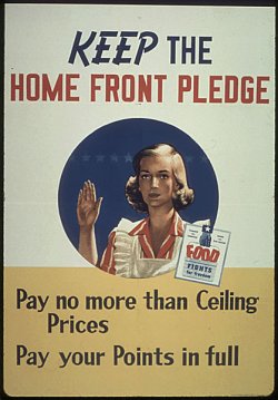 poster: "Keep the Home Front Pledge: Pay no more than Ceiling Prices. Pay your Points in full."