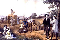 painting: George Washington driving his slaves