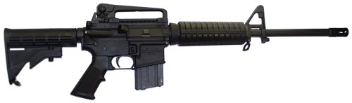 an black AR-15 assault rifle