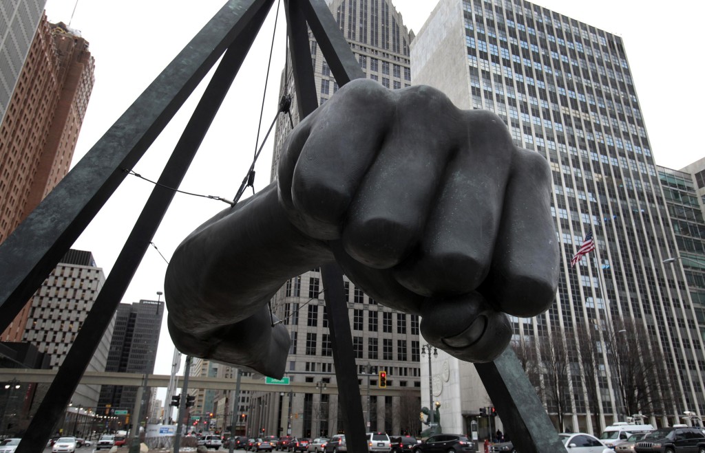 Here is a photo of the cast bronze statue of Joe Louis's arm and fist